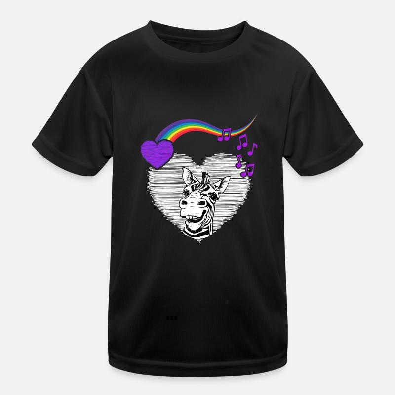LGTB Zebra Regenbogen pride queer Zebrafell - Kinder Funktions-T-Shirt - Schwarz
