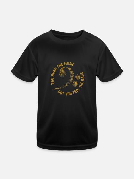 Écoutez la musique et sentez la basse - T-shirt sport Enfant - noir - Devant