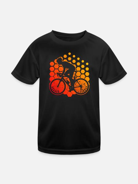 Roadbike Damen Road Bike Rennrad Herren Rennradfah - Kinder Funktions-T-Shirt - Schwarz - Vorne