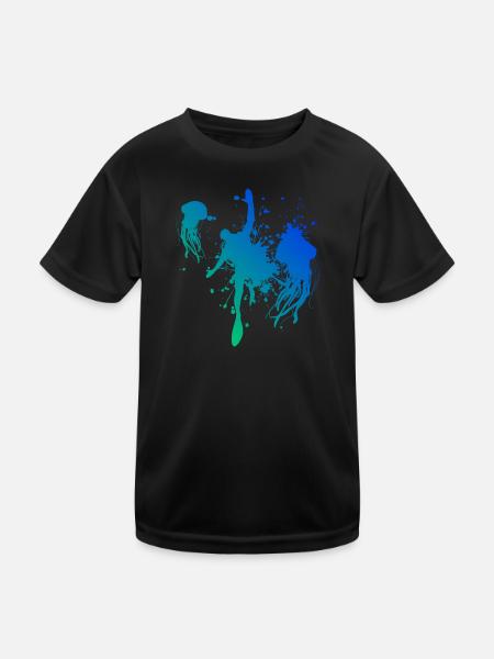 Taucher Diver Herren Free Dive Scuba Taucher - Kinder Funktions-T-Shirt - Schwarz - Vorne