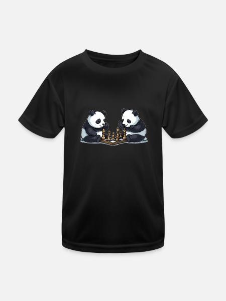 Pandas d’échecs - T-shirt sport Enfant - noir - Devant