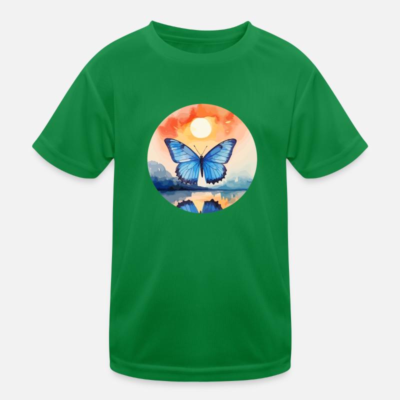 Morpho Papillon Bleu T-shirt sport Enfant