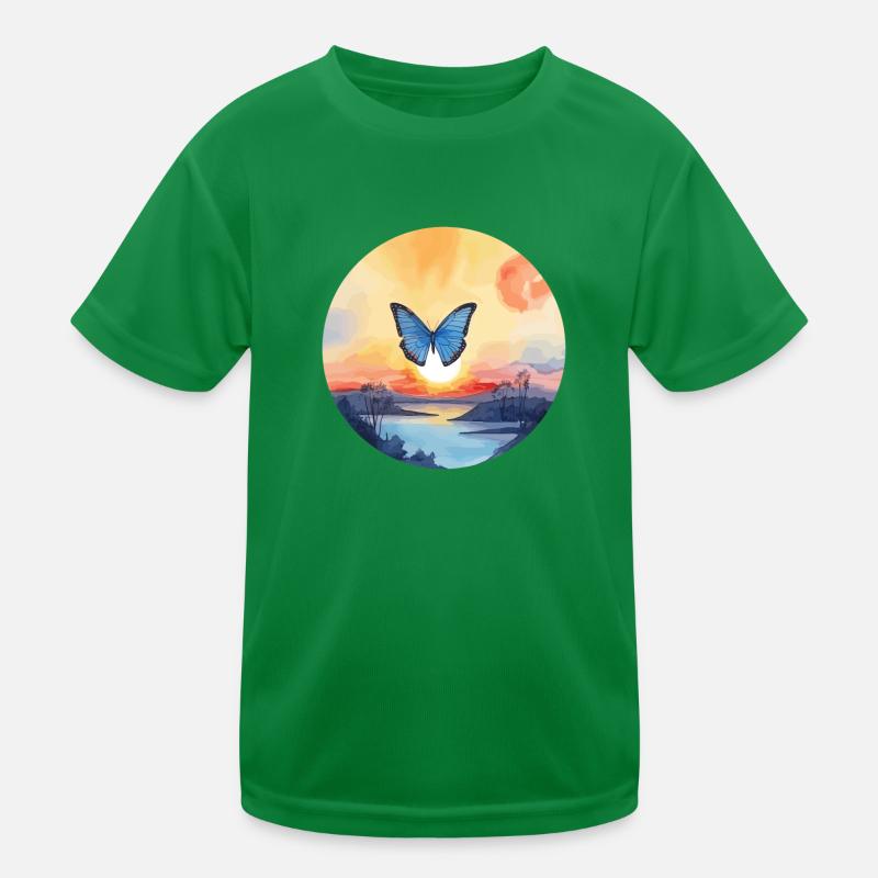 Morpho Papillon Bleu T-shirt sport Enfant