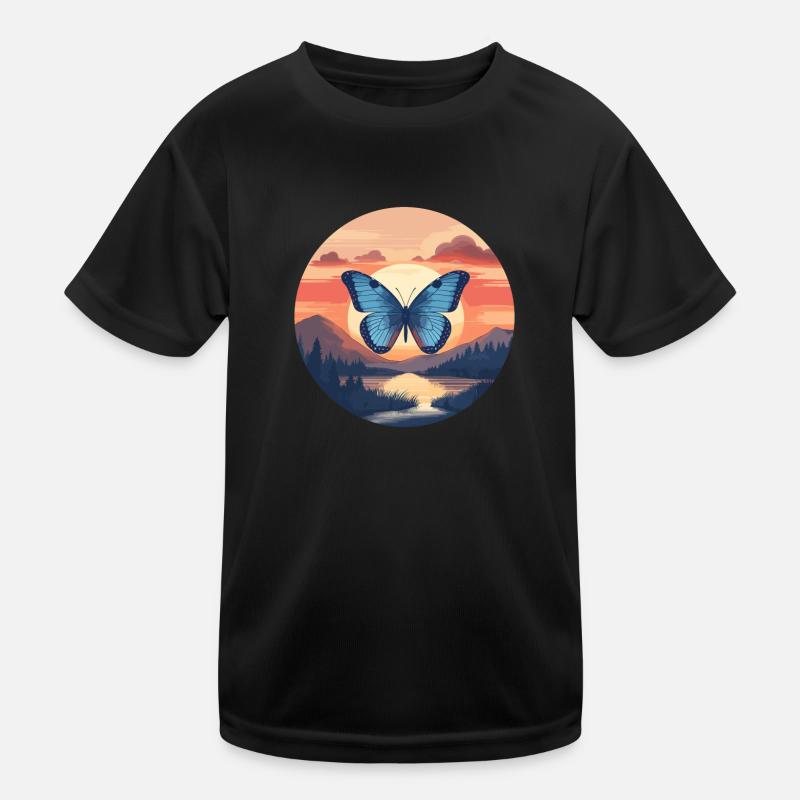 Blue Morpho Butterfly Kids Functional T-Shirt