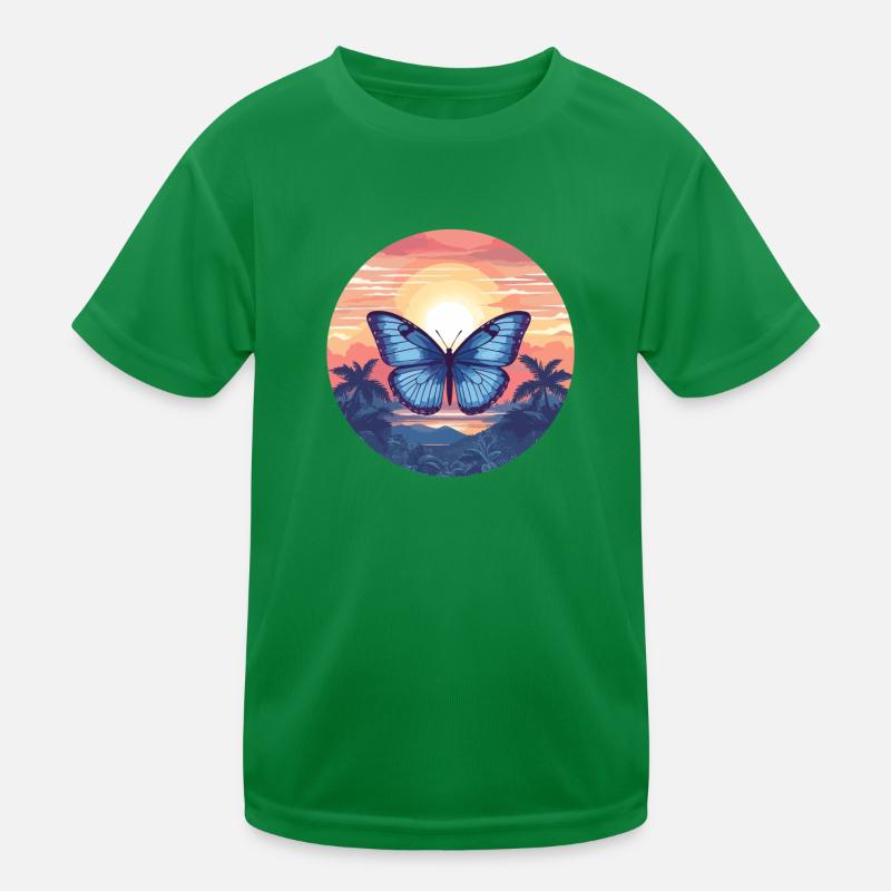 Morpho Papillon Bleu T-shirt sport Enfant