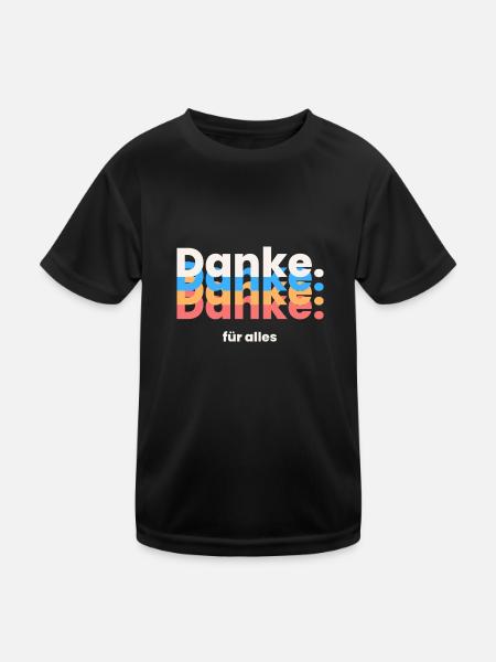 Black and Beige Colorful Typography T Shirt 1 1 - Kinder Funktions-T-Shirt - Schwarz - Vorne