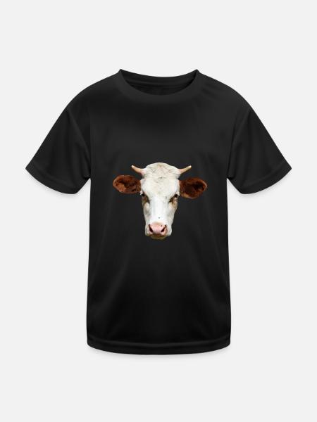 Personalisiertes Kuh-T-Shirt Geschenk für Bauern - Kinder Funktions-T-Shirt - Schwarz