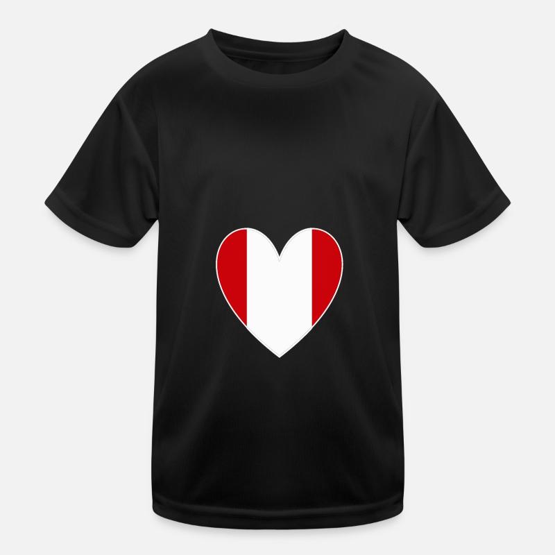 Peru Herz Kinder Funktions-T-Shirt