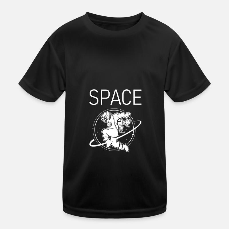 Space Astronaut Raumschiff Aliens - Kinder Funktions-T-Shirt - Schwarz