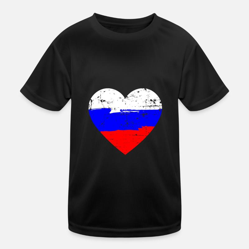 Drapeau du cœur de la Russie T-shirt sport Enfant