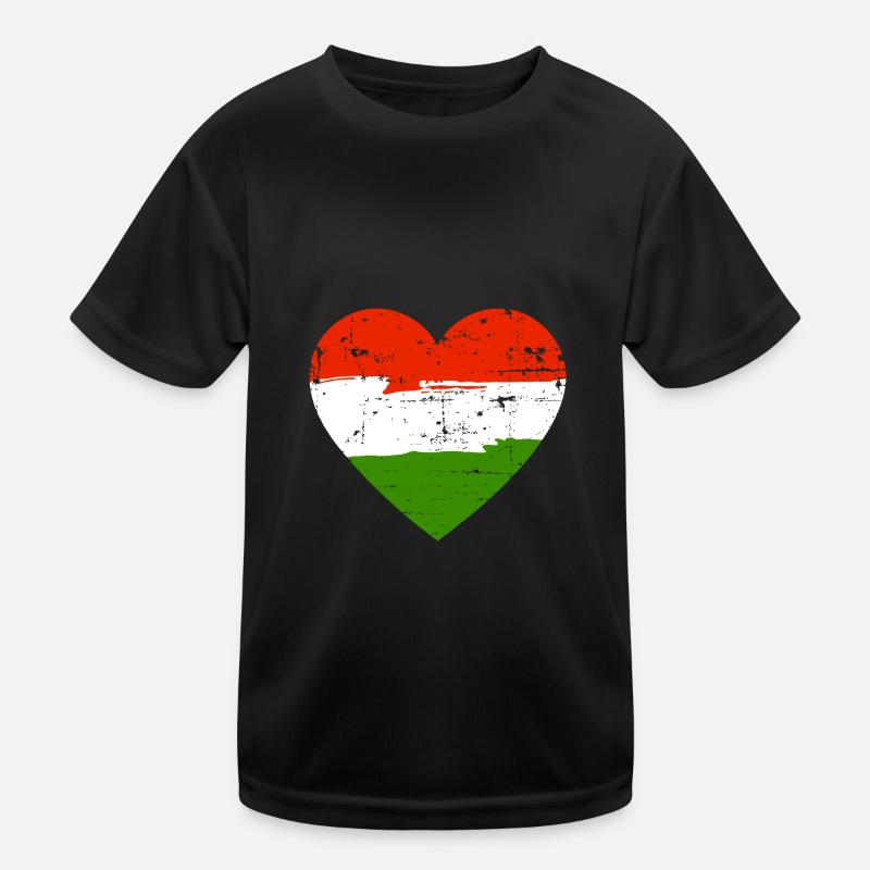 Drapeau du cœur de Hongrie T-shirt sport Enfant
