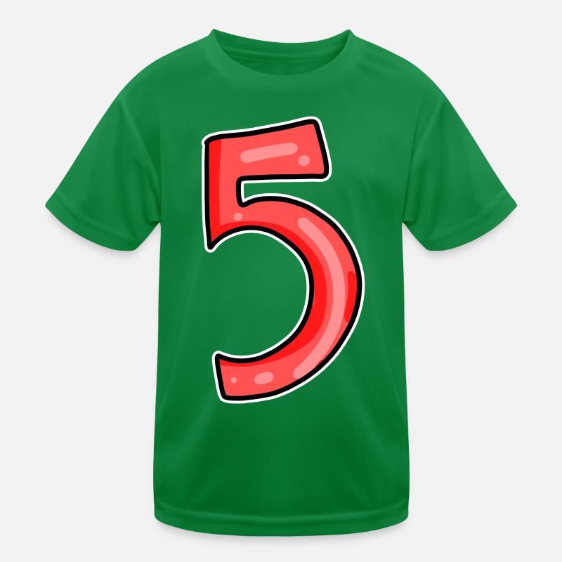 5 red Kids Functional T-Shirt