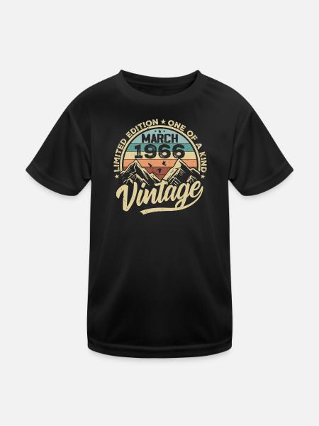 Mars 1966 Anniversaire - Né en mars 1966 - T-shirt sport Enfant - noir - Devant