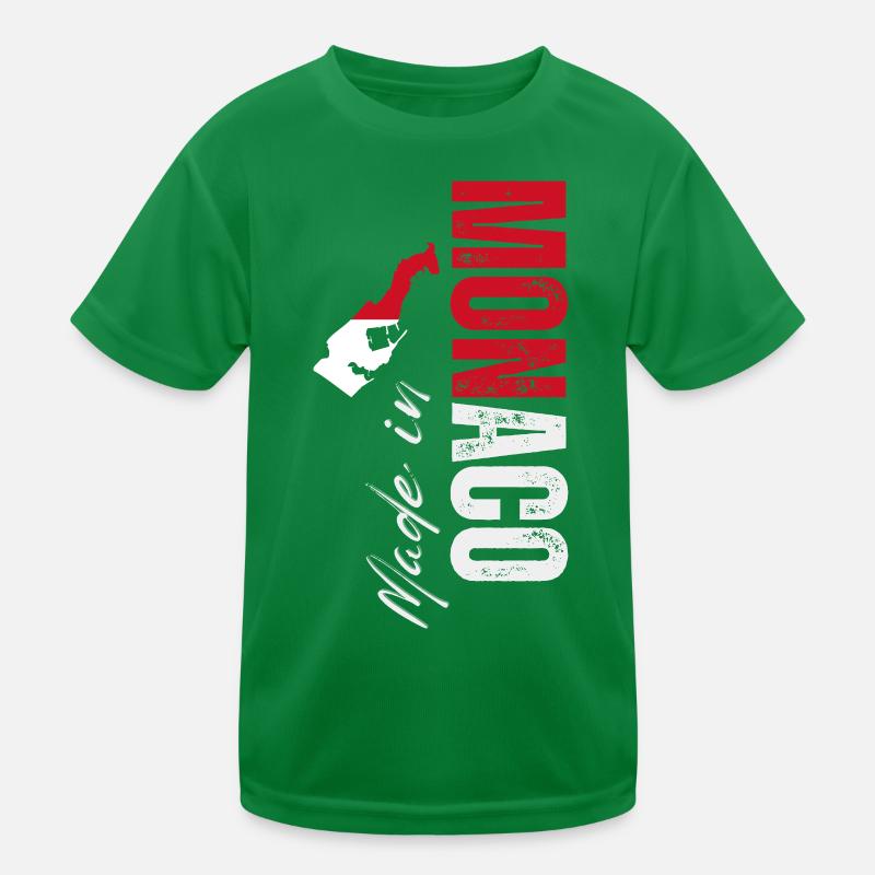 Hergestellt in Monaco, vertikales Design Kinder Funktions-T-Shirt