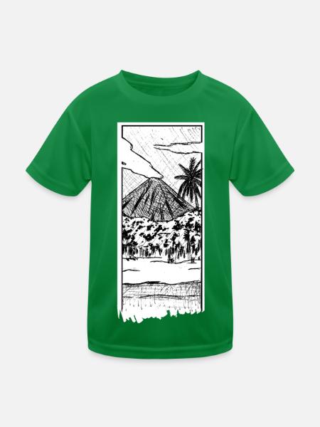Volcano - Kids Functional T-Shirt - kelly green - Front