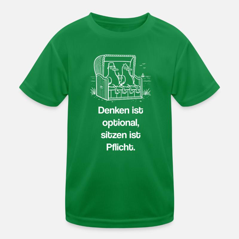 Denken optional sitzen Pflicht Strandkorb witzig Kinder Funktions-T-Shirt