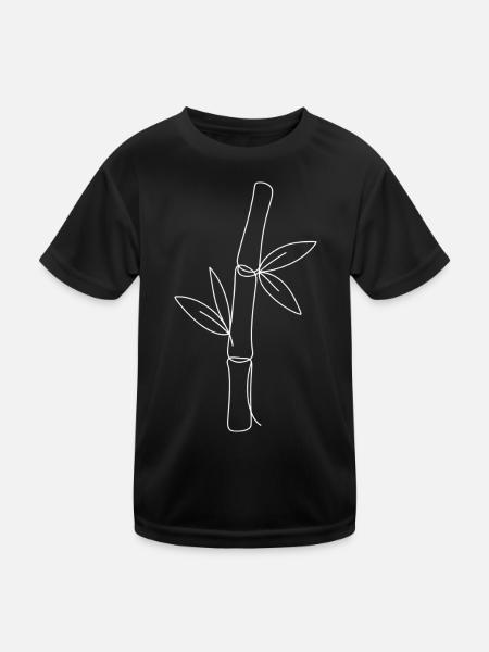 Bamboo Silhouette Mono Print - Kids Functional T-Shirt - black - Front