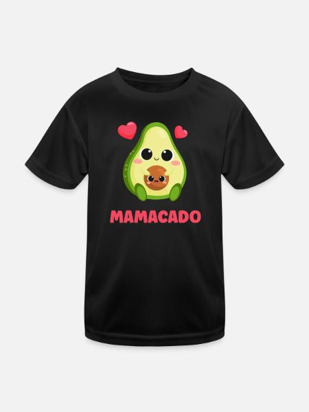 Mamacado Avocado Vegan Pregnancy Pregnant - Kids Functional T-Shirt - black - Front