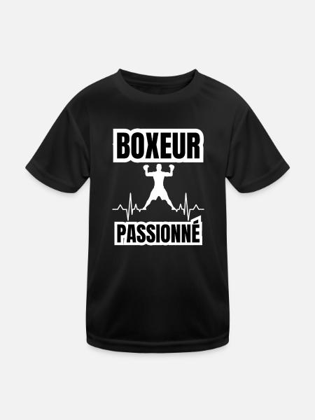 boxeur passionné - T-shirt sport Enfant - noir - Devant