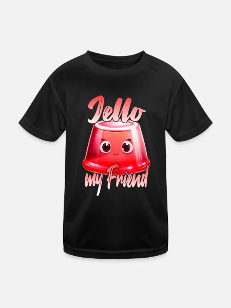 Jello my Friend - Kinder Funktions-T-Shirt - Schwarz - Vorne