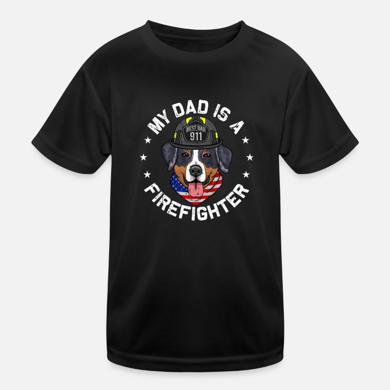 Berner Sennen Feuerwehr Papa Kinder Funktions-T-Shirt