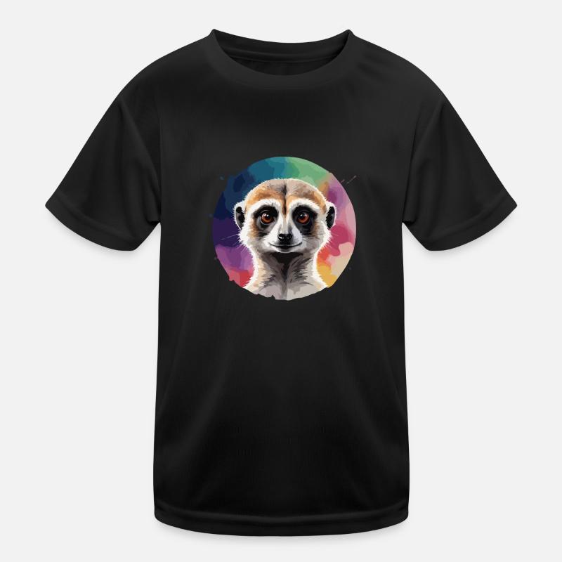 Meerkat Colorful Cool Vector Design Kids Functional T-Shirt