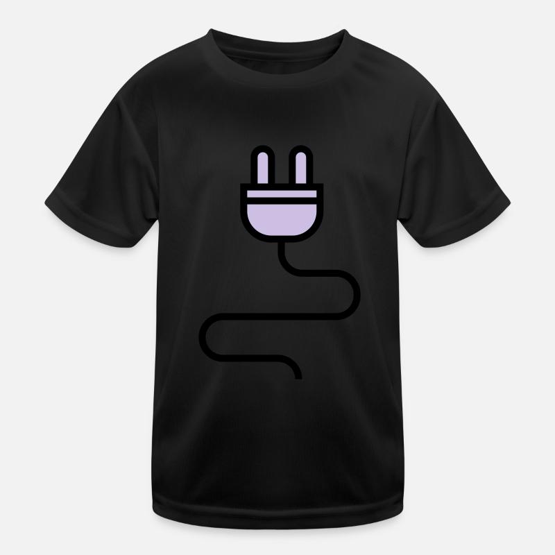 Power cable, plug Kids Functional T-Shirt
