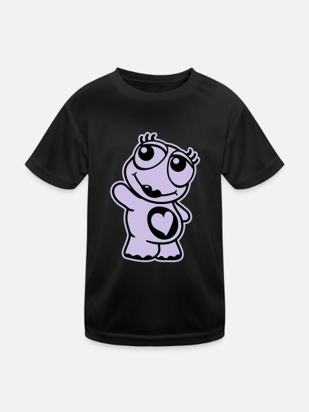 Turtle - Kinder Funktions-T-Shirt - Schwarz - Vorne