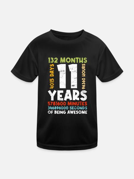 11th birthday Children 11 years Young girls - Kids Functional T-Shirt - black - Front