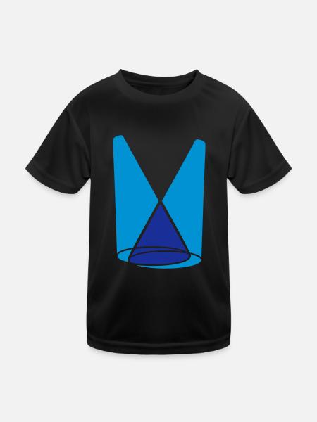 2 spotlights light cone stage - Kids Functional T-Shirt - black - Front