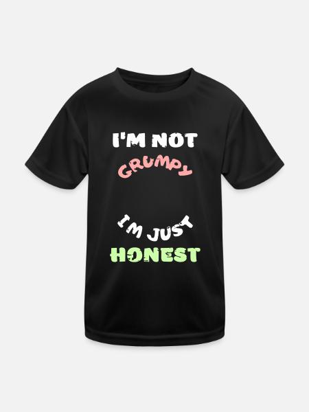 Lustiger mürrisch launisch wütender ehrlich Vektor - Kinder Funktions-T-Shirt - Schwarz - Vorne
