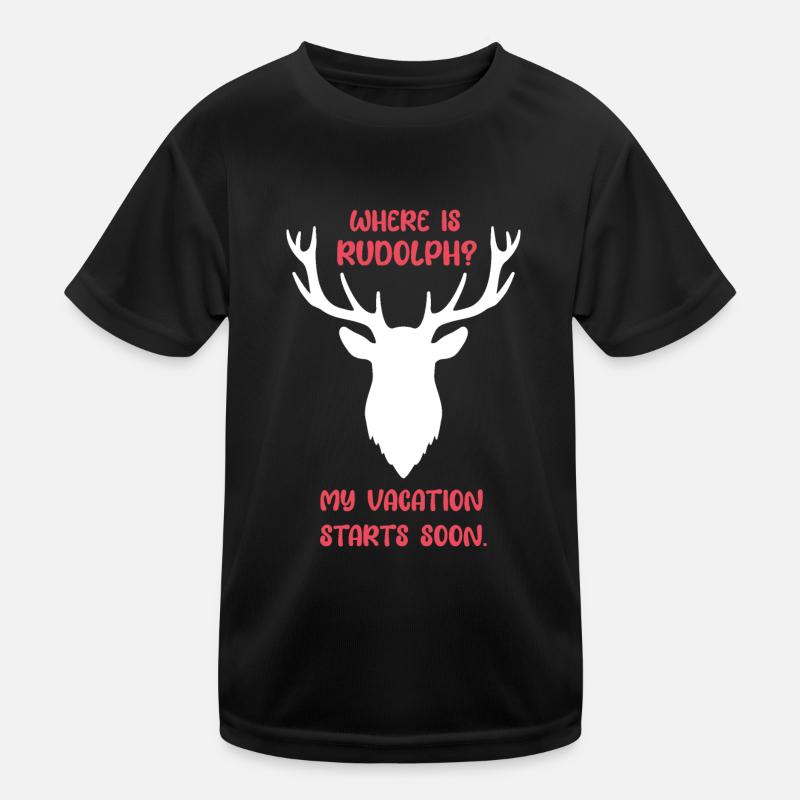 Wo ist Rudolph? Mein Urlaub startet bald. Kinder Funktions-T-Shirt