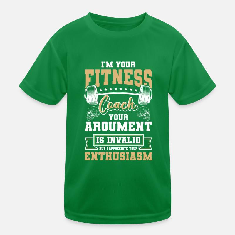 Fitness Trainer Muscles Bench Press Training Kids Functional T-Shirt
