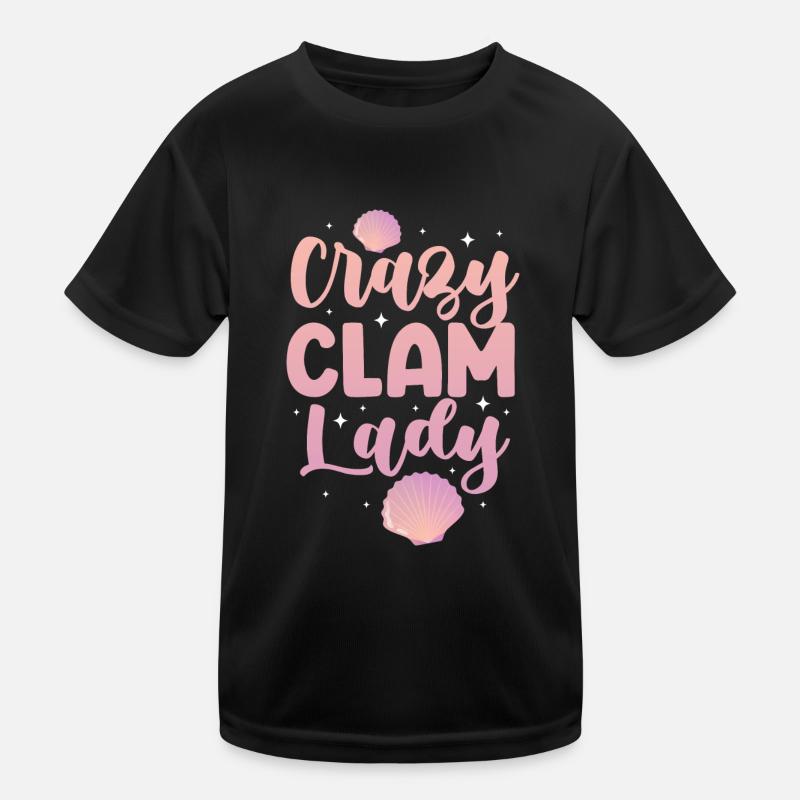 Crazy Clam Lady - Seashell Hunter Sea Shell Kinder Funktions-T-Shirt
