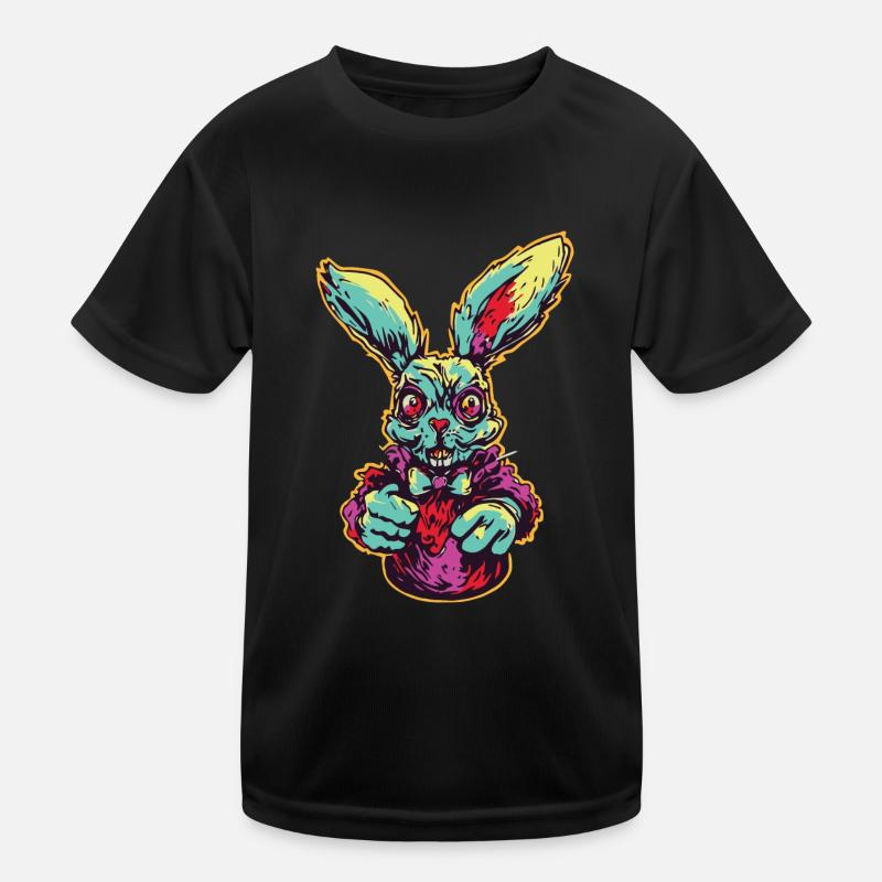 Retro Horror Scary Zombie Bunny T-shirt sport Enfant