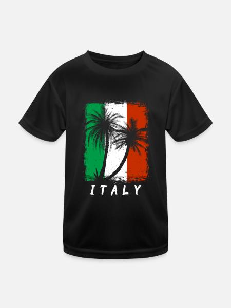 Drapeau de l’Italie Drapeau italien Vintage Look vieilli - T-shirt sport Enfant - noir - Devant