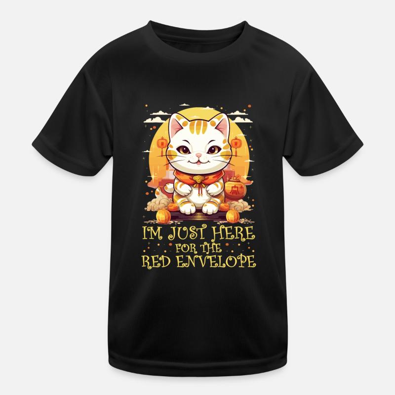 Chinese New Year Lucky Cat Im Just Here For The Kinder Funktions-T-Shirt