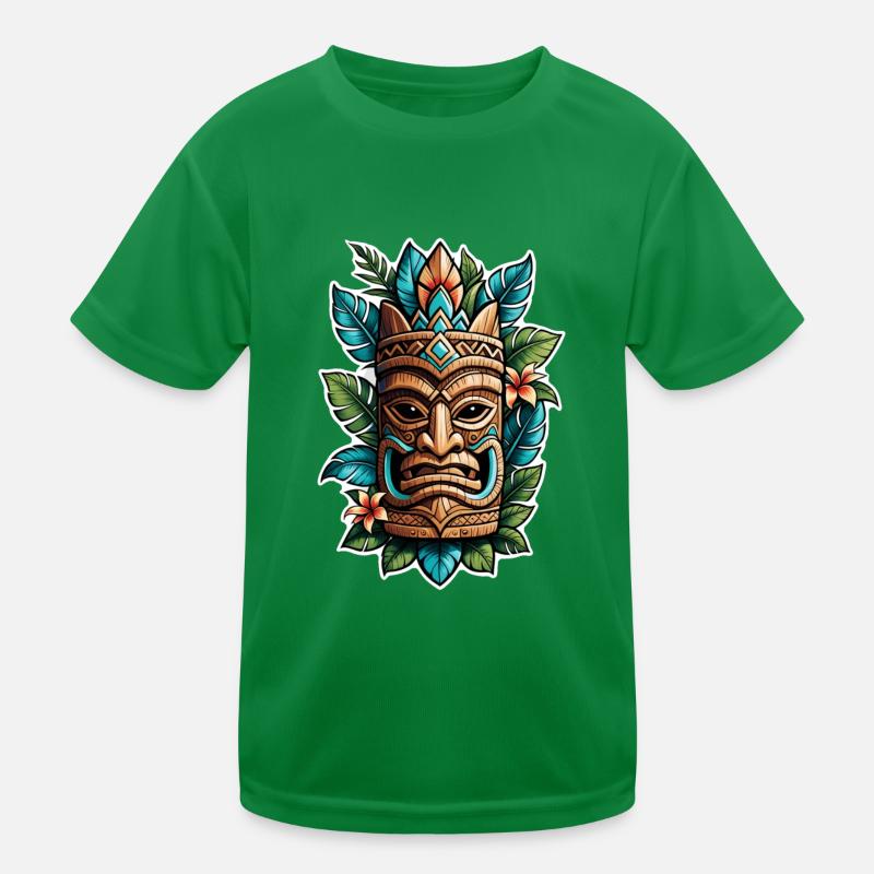 Tiki Beach - Polynesia Statue Kids Functional T-Shirt