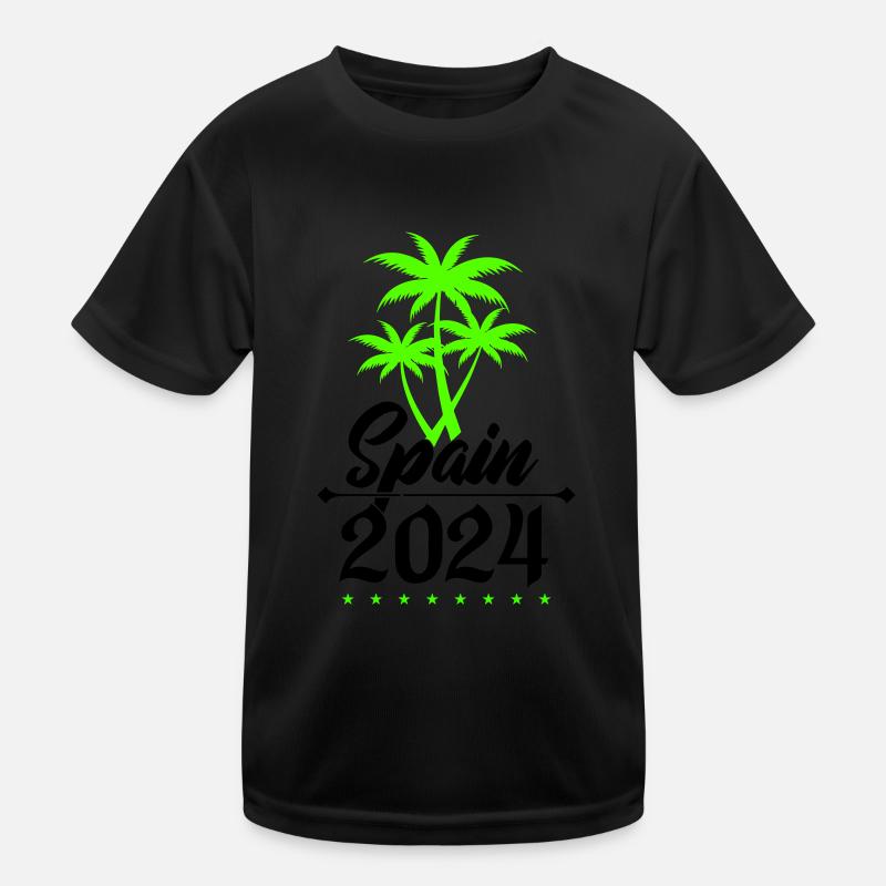 Spain 2024 Palm Trees Kids Functional T-Shirt
