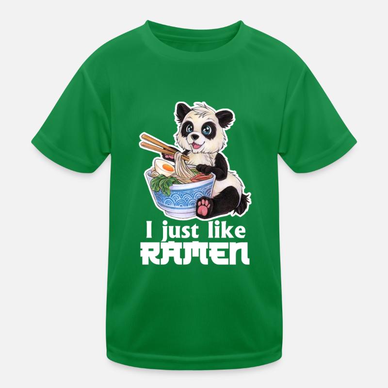 Niedlicher Großer Panda mit Ramen Nudeln Geschenk Kinder Funktions-T-Shirt