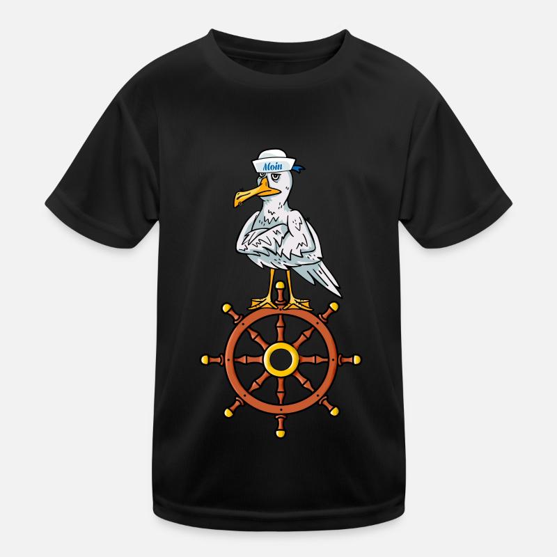 Seagull Volant Seaman Shipping Captain Moin T-shirt sport Enfant