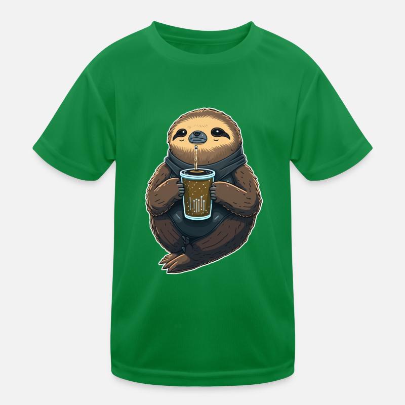 Faultier nippt Boba Milchtee Kinder Funktions-T-Shirt