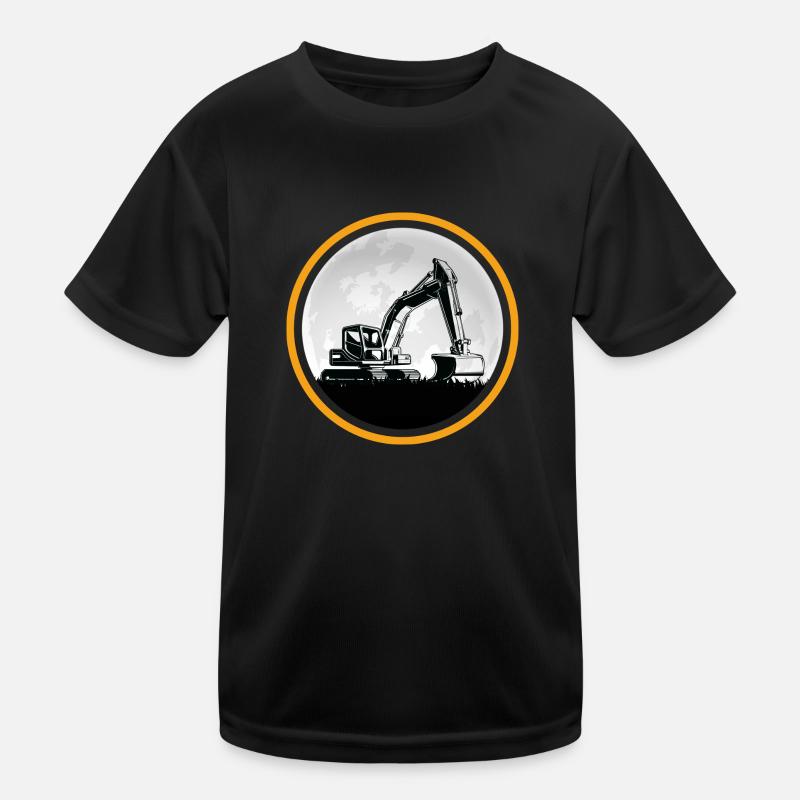 Bagger Baggerfahrer Baustelle Baggerschaufel Kinder Funktions-T-Shirt