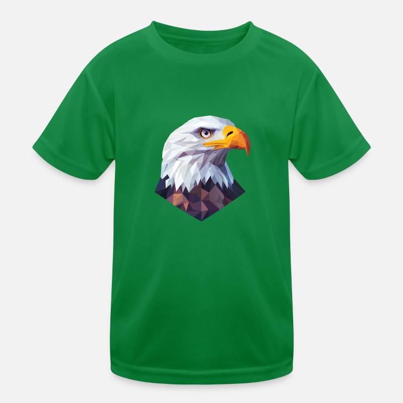 Adler Kopf Low Poly Logo Design Kinder Funktions-T-Shirt