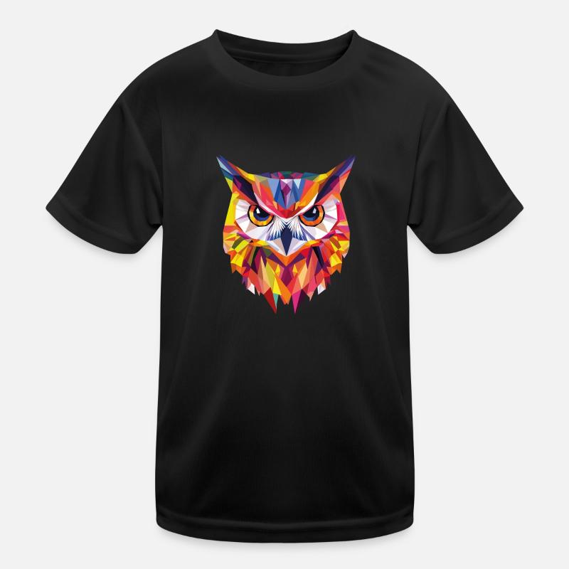 Low Poly Owl – modern design for the smart Kids Functional T-Shirt