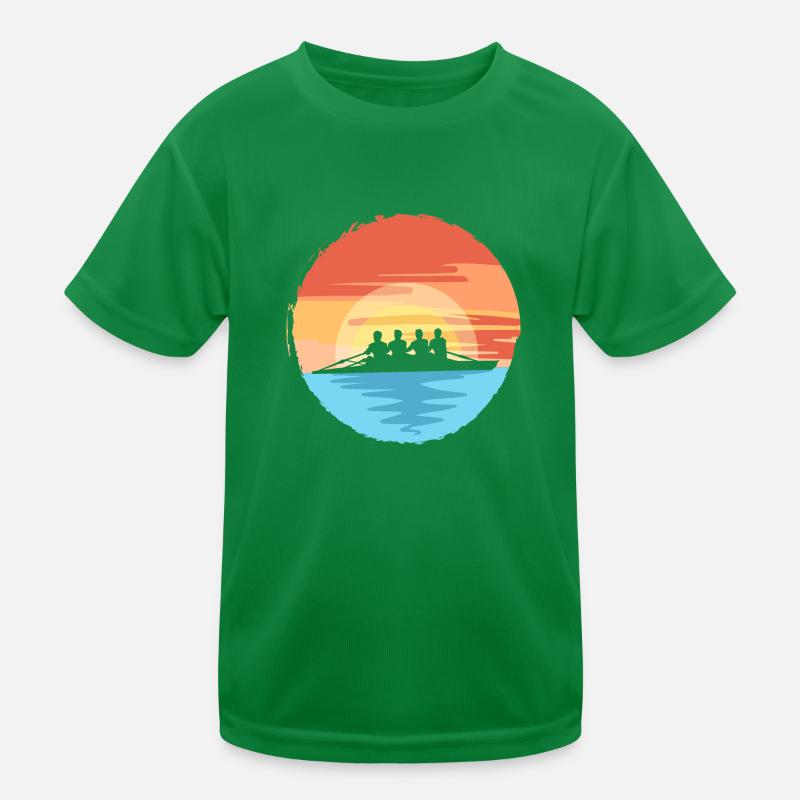 Cool Rowing Retro Sunset Rowers Paddleboard Canoe Kinder Funktions-T-Shirt