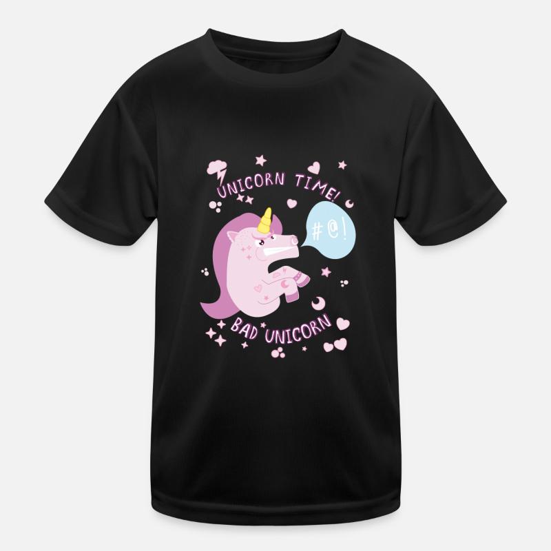 Bad Einhorn Kinder Funktions-T-Shirt