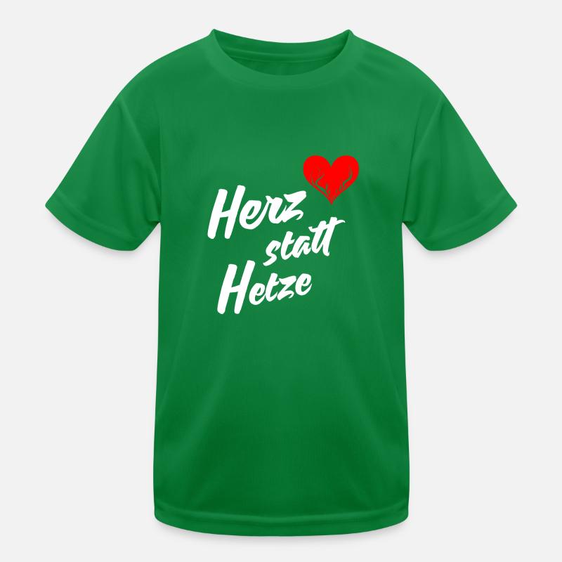 Herz statt Hetze Kinder Funktions-T-Shirt