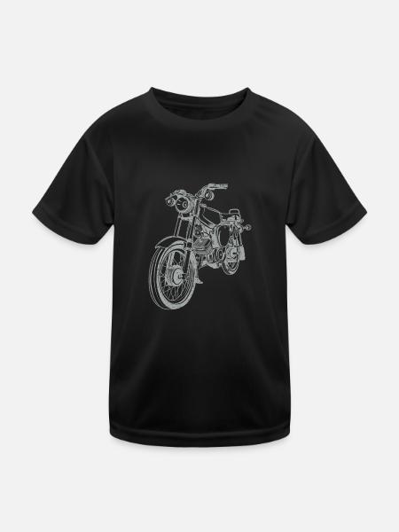 Simson S51 Silhouette Vintage ligne - T-shirt sport Enfant - noir - Devant