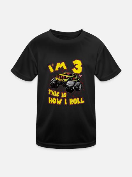 3ème anniversaire Monster Truck USA 3 ans cadeau - T-shirt sport Enfant - noir - Devant